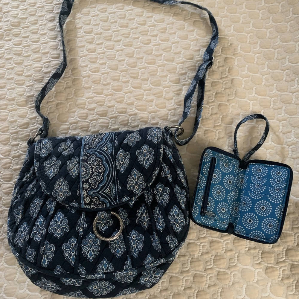 Vera Bradley Navy and Light Blue Crossbody Bag